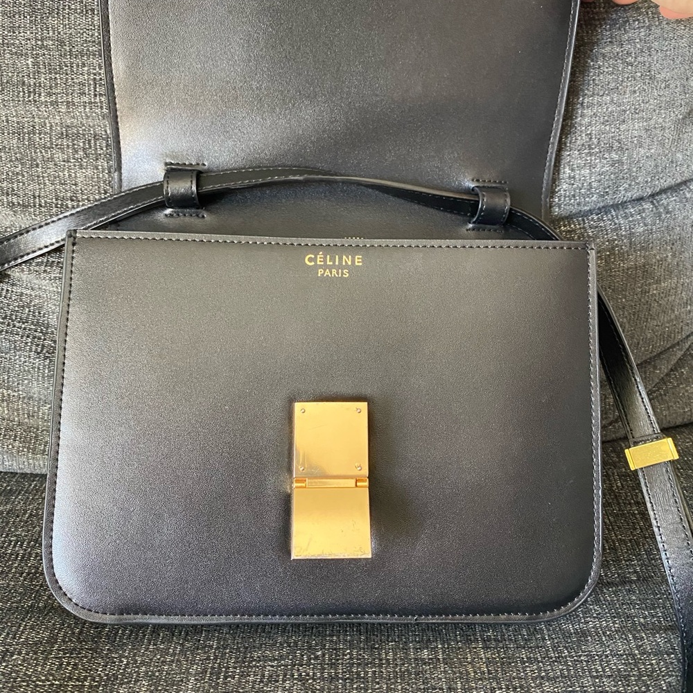 Celine Paris black satchel purse